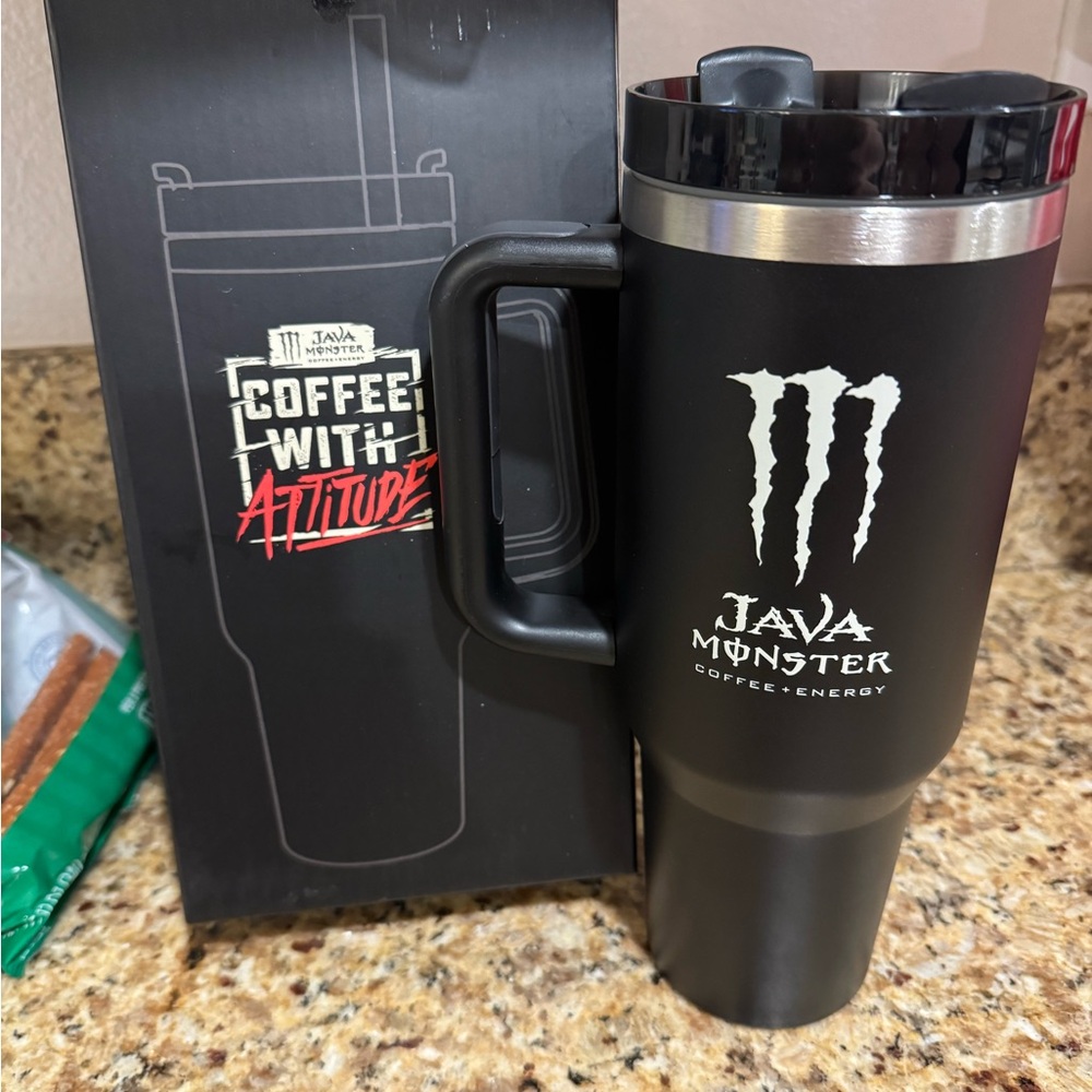 Java Monster Black tumbler